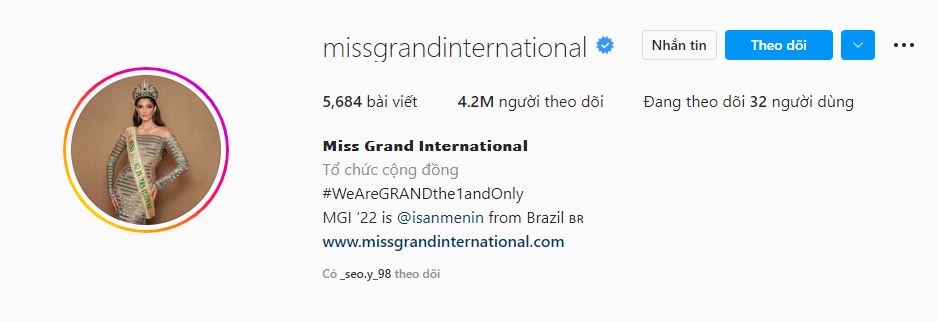 Tài khoản MGI liên tục sụt giảm lượng người theo dõi. Ảnh chụp màn hình