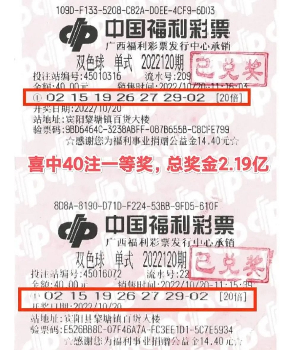 Tờ vé số may mắn. Ảnh Baidu