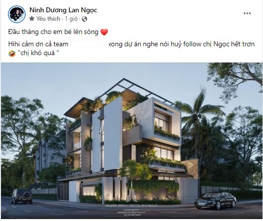 Ninh Dương Lan Ngọc khoe biệt thự khủng. Ảnh chụp màn hình Ninh Dương Lan Ngọc khoe biệt thự khủng. Ảnh chụp màn hình