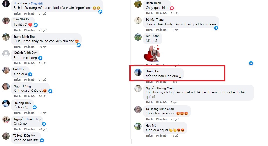 Bình luận của dân mạng dưới bài viết của Khởi My. Ảnh chụp màn hình