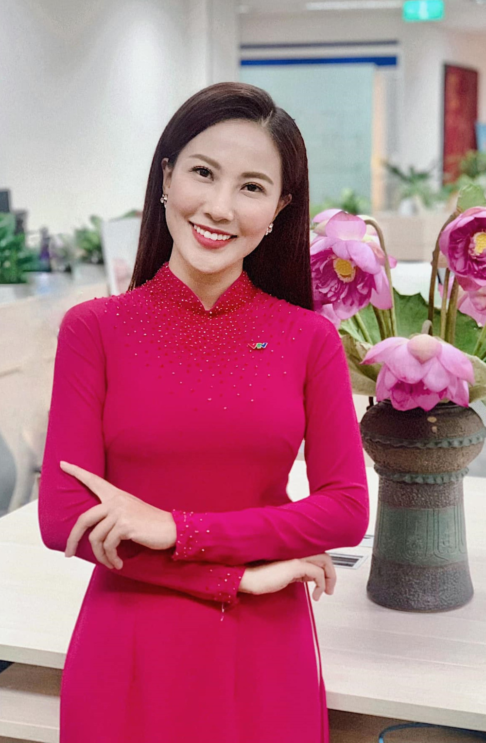 MC Quỳnh Hoa của đài VTV. Ảnh FBNV