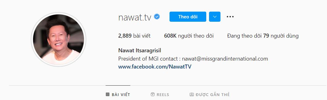 Tài khoản ông Nawat tăng lượt người theo dõi. Ảnh chụp màn hình