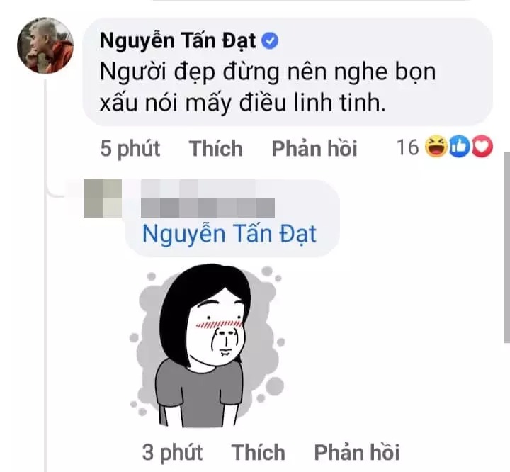 Đạt G đề lại bình luận dưới bài viết của Cindy Lư. Ảnh chụp màn hình Đạt G đề lại bình luận dưới bài viết của Cindy Lư. Ảnh chụp màn hình