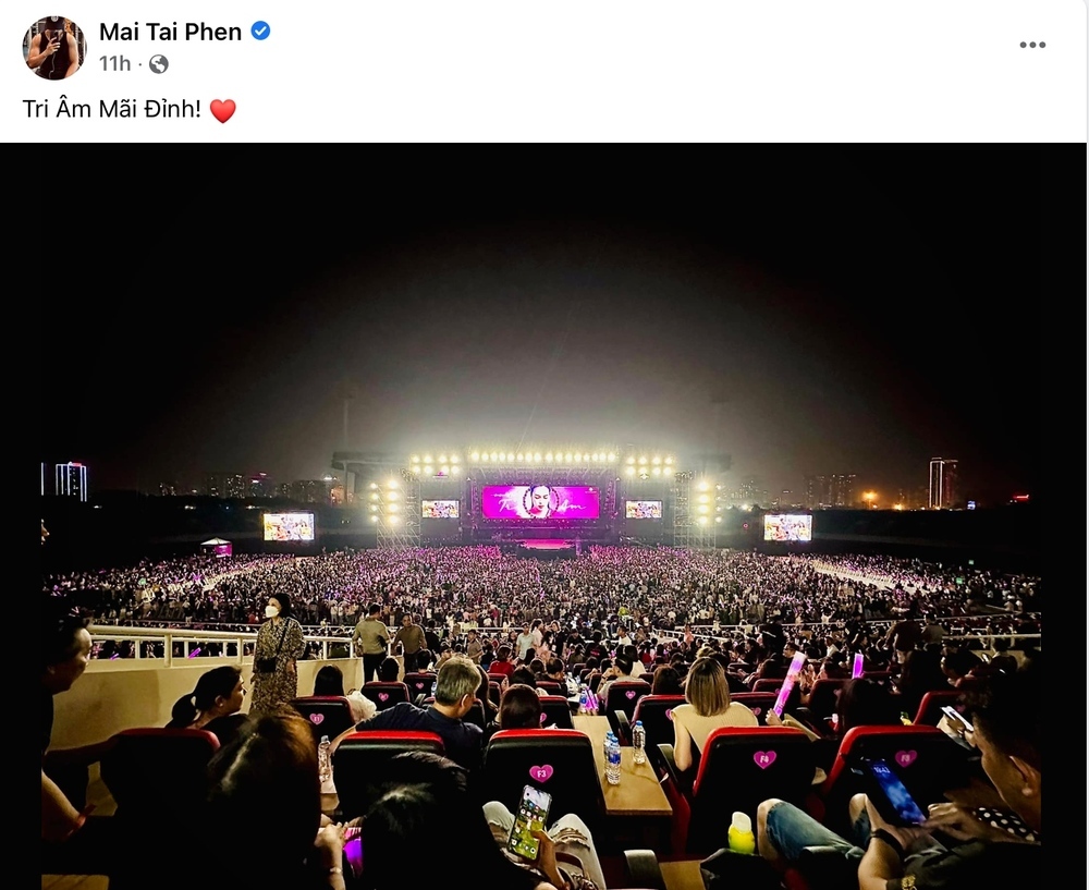 Mai Tài Phến cũng đến ủng hộ Mỹ Tâm. Ảnh chụp màn hình