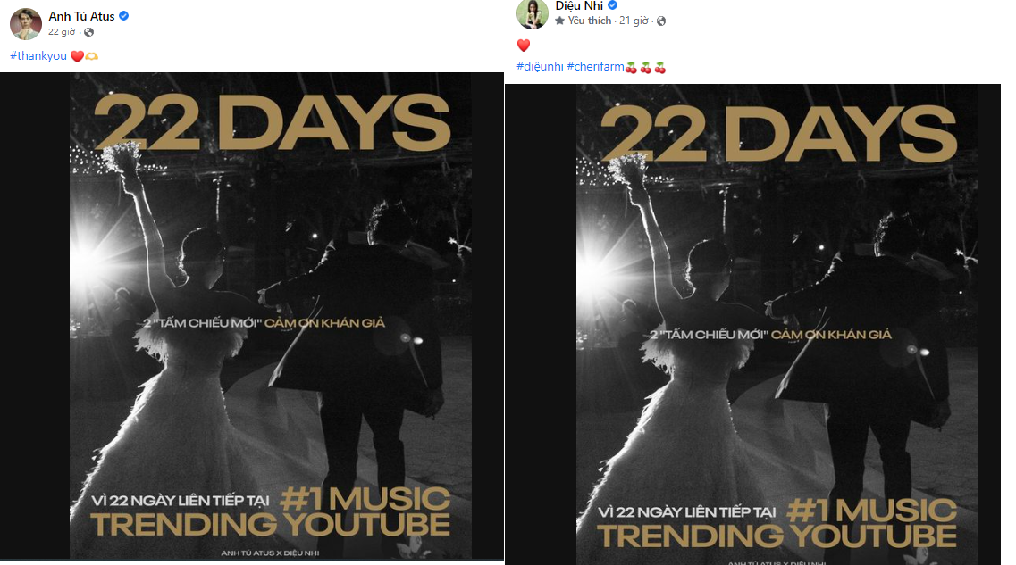 Diệu Nhi - Anh Tú báo tin vui sau gần 1 tháng tổ chức đám cưới. Ảnh internet