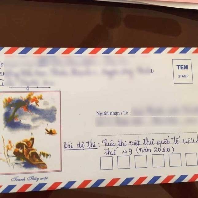 Bức thư nằm trong bài dự thi viết thư quốc tế UPU lần thứ 49. (Ảnh: FB)