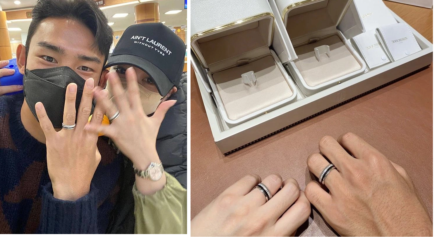 Nữ diễn viên khoe nhẫn kết hôn bên chồng.