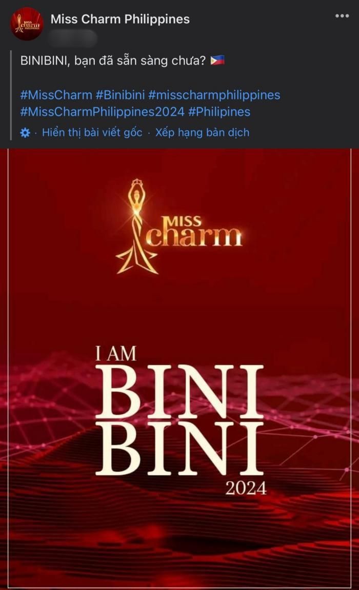 Tổ chức Binibining Pilipinas chính thức nắm giữ bản quyền và tìm ra đại diện cử đến Miss Charm vào năm 2014. Ảnh chụp màn hình