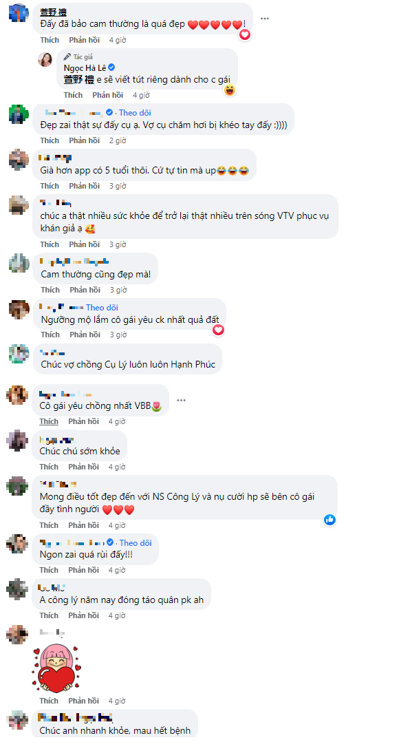 Dân mạng bình luận dưới bài viết của bà xã Công Lý. Ảnh chụp màn hình Dân mạng bình luận dưới bài viết của bà xã Công Lý. Ảnh chụp màn hình