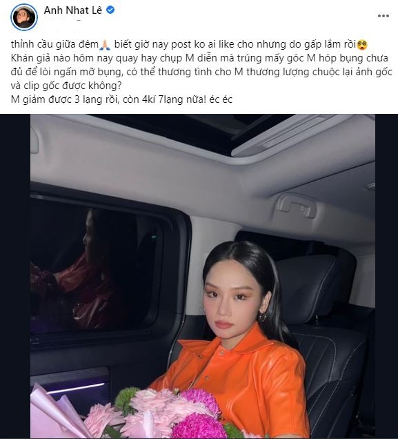 Bài đăng của Miu Lê trên trang cá nhân. Ảnh chụp màn hình Bài đăng của Miu Lê trên trang cá nhân. Ảnh chụp màn hình