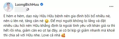 Lương Bích Hữu lên tiếng về tin đồn mang thai. Ảnh chụp màn hình Lương Bích Hữu lên tiếng về tin đồn mang thai. Ảnh chụp màn hình