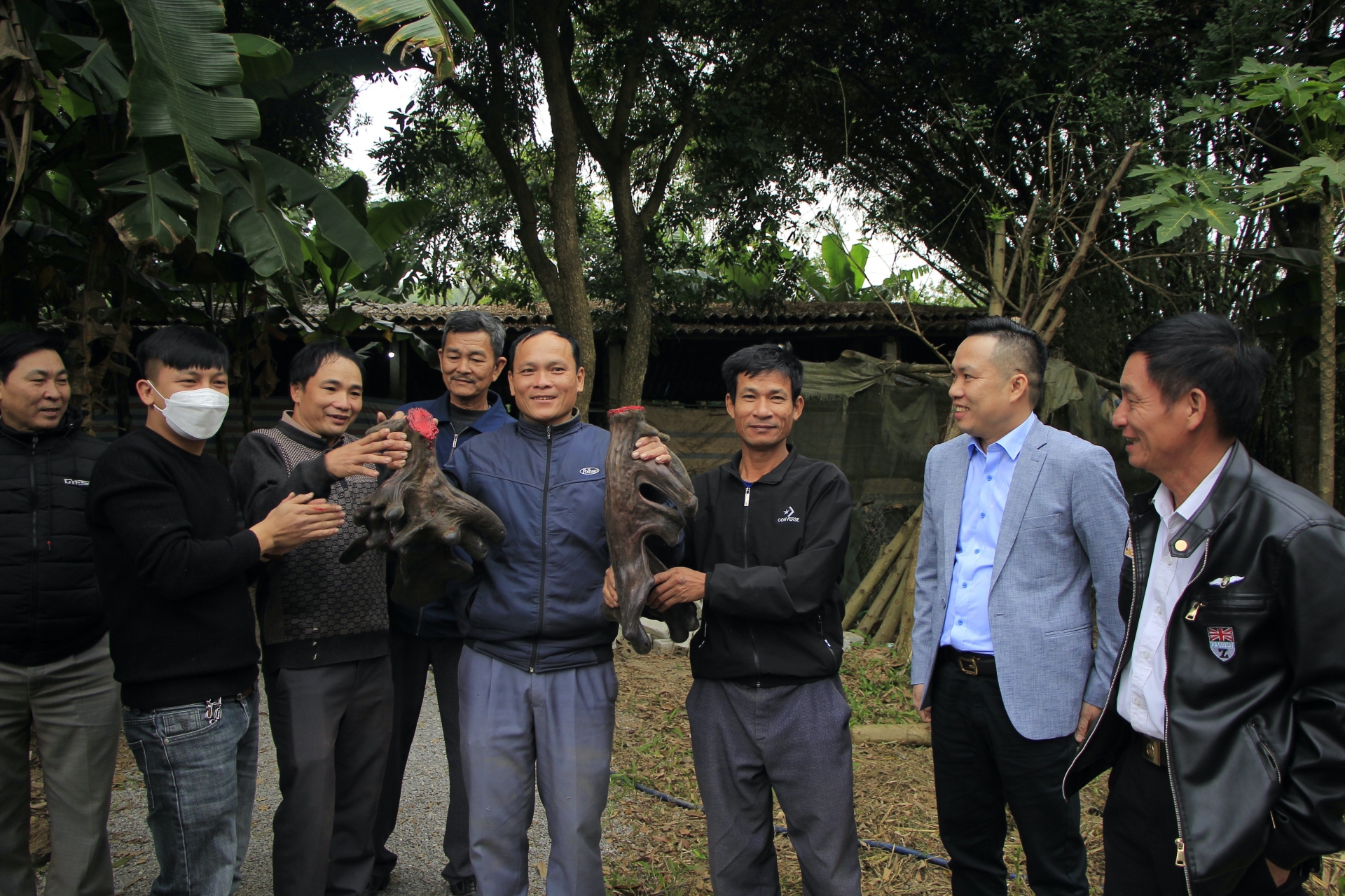 Rất đông người đã đến chiêm ngưỡng cặp nhung nai độc, lạ này. Ảnh Thanh Thủy.