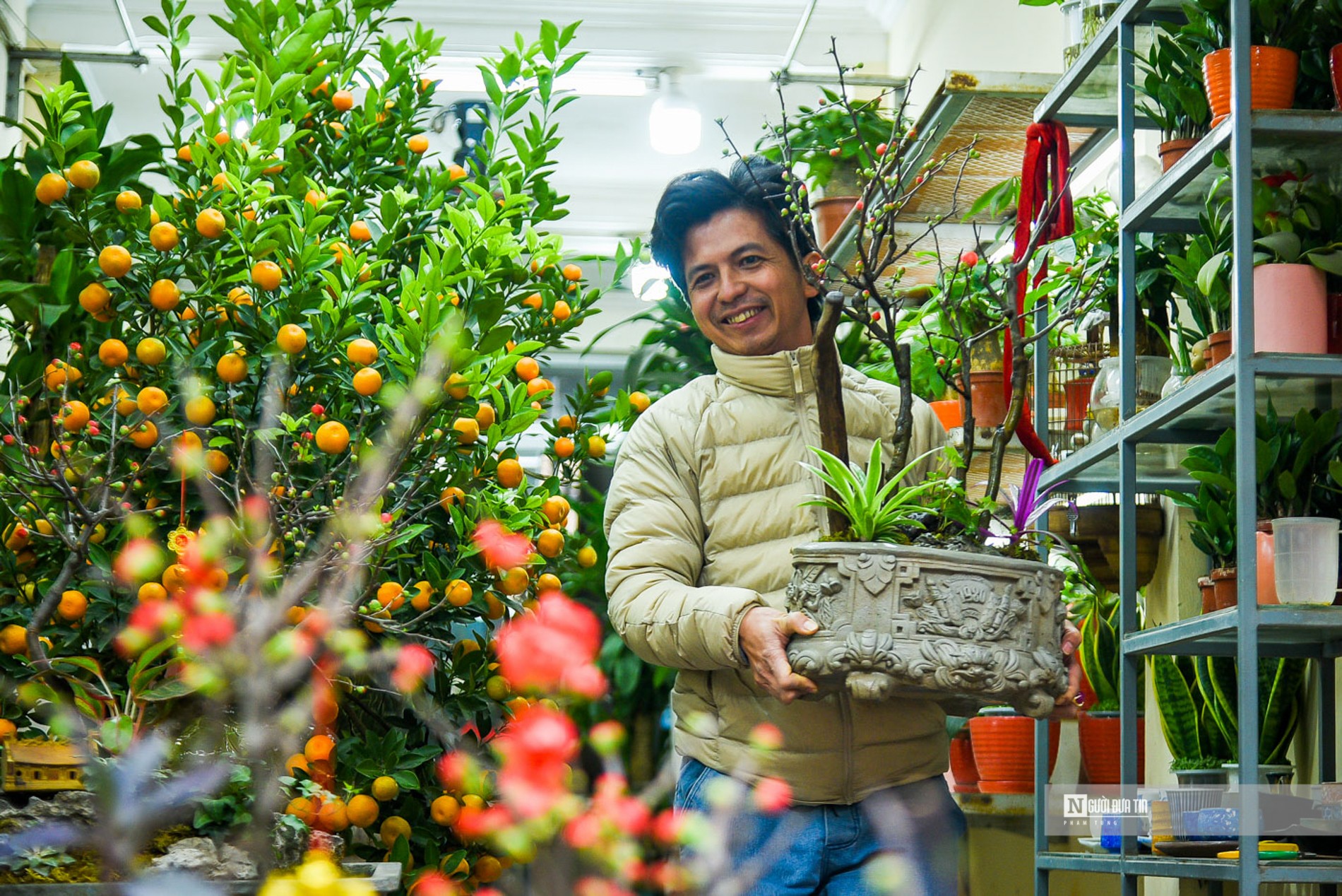 Theo truyền thống, người dân vẫn giữ thói quen tốt đẹp đến chợ chọn mua cây quất ưng ý về chơi dịp Tết.