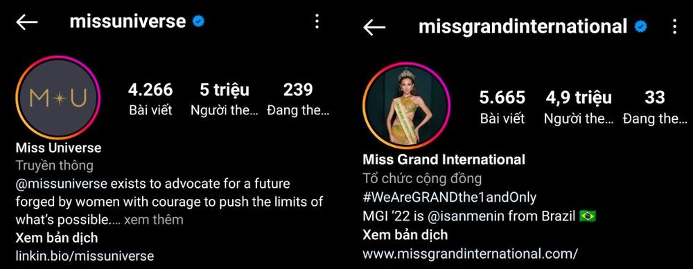 Fan sắc đẹp từng kêu gọi bỏ theo dõi MGI để theo dõi MU.