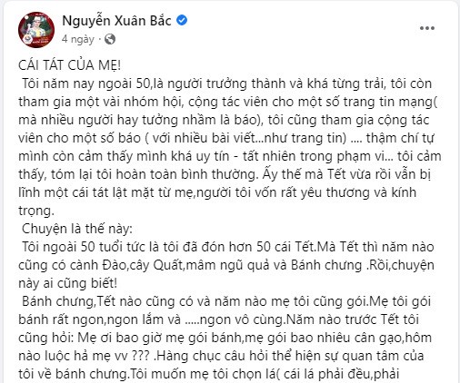 Một đạo diễn bày tỏ quan điểm về bài viết 'Cái tát của mẹ' của NSƯT Xuân Bắc 1