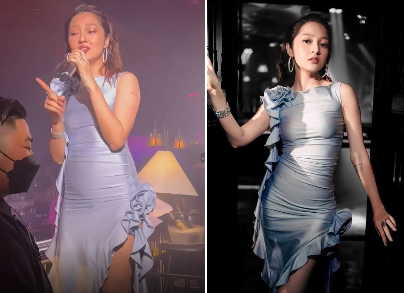 Bảo Anh từng soi vòng 2 to bất thường. Ảnh FB