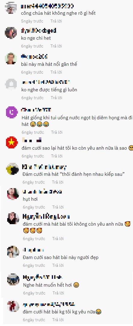 Những bình luận của dân mạng về giọng hát của Lâm Khánh Chi. Ảnh chụp màn hình Những bình luận của dân mạng về giọng hát của Lâm Khánh Chi. Ảnh chụp màn hình