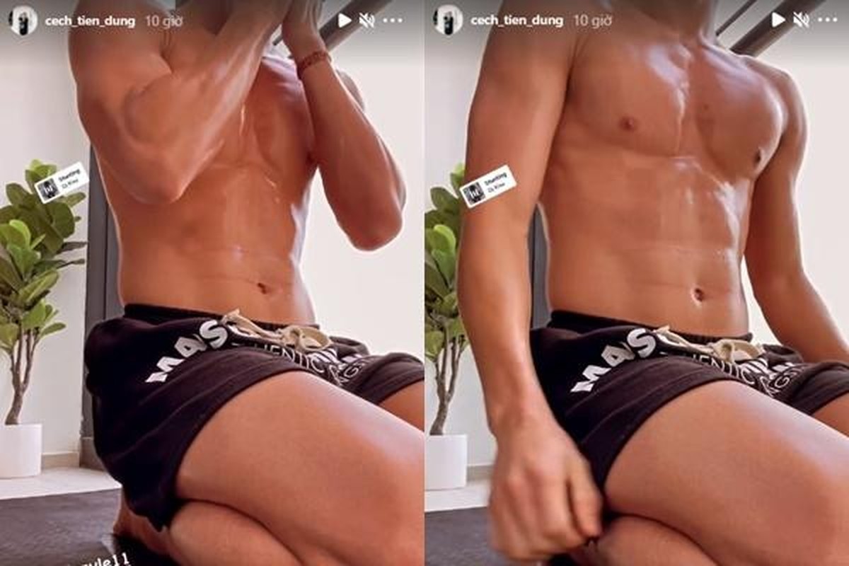 Thân hình của Bùi Tiến Dũng khiến nhiều người thích thú. Ảnh FBNV