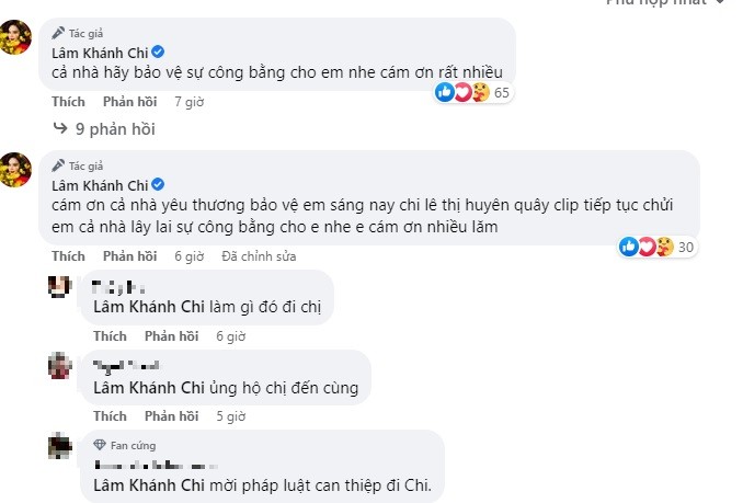 Lâm Khánh Chi kêu gọi CĐM lấy lại sự công bằng cho mình. Ảnh chụp màn hình