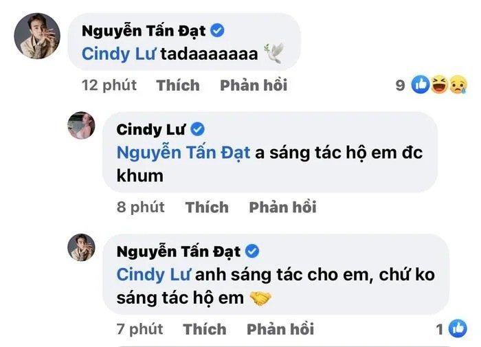 Đạt G nhắc đến Cindy Lư trên mạng xã hội. Ảnh chụp màn hình Đạt G nhắc đến Cindy Lư trên mạng xã hội. Ảnh chụp màn hình