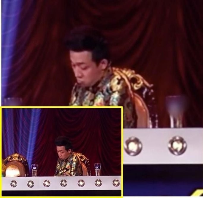 Trấn Thành có hành động gây tranh cãi. Ảnh cắt từ video Trấn Thành có hành động gây tranh cãi. Ảnh cắt từ video