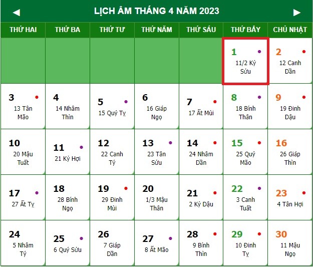 Lịch âm ngày 1/4 - Tra cứu lịch âm thứ bảy ngày 1/4/2023 1 Lịch âm ngày 1/4 - Tra cứu lịch âm thứ bảy ngày 1/4/2023 1