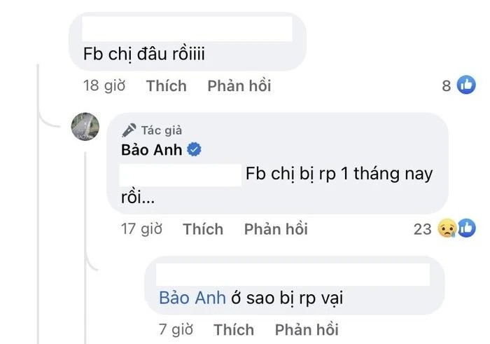 Bảo Anh rơi vào tình cảnh Facebook cá nhân bị báo cáo Bảo Anh rơi vào tình cảnh Facebook cá nhân bị báo cáo