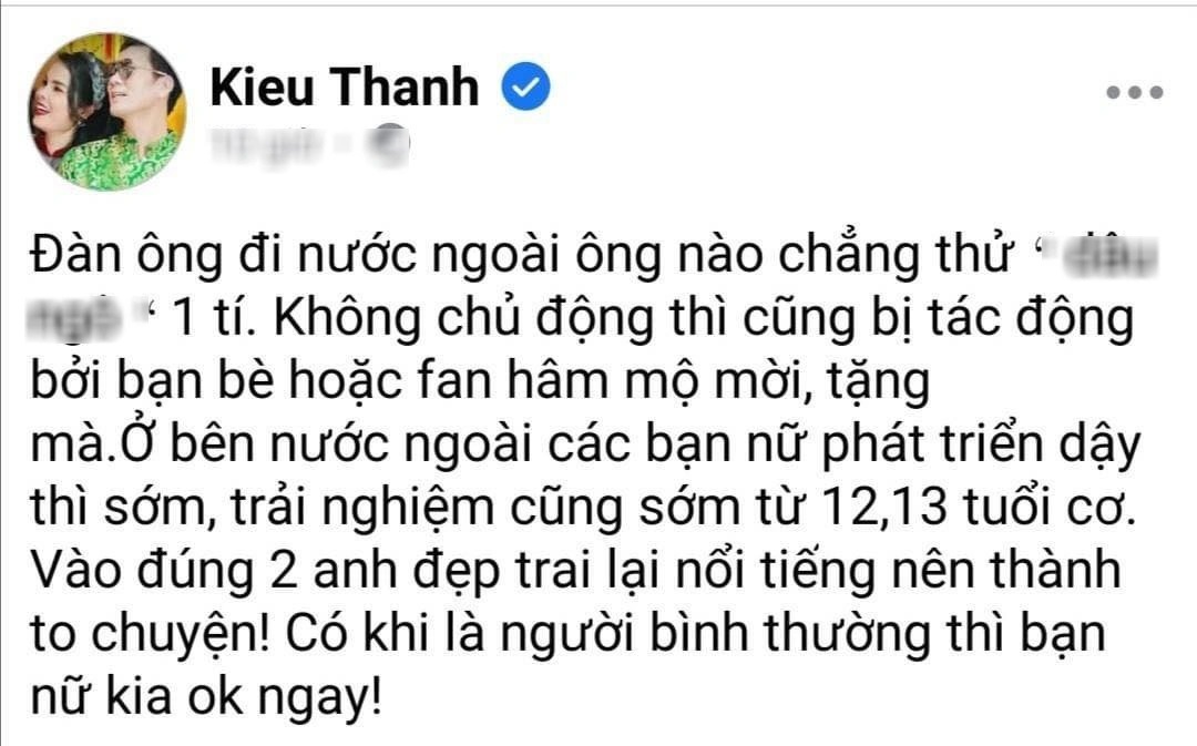 Bênh ra mặt sao nam bị cáo buộc cưỡng dâm, Kiều Thanh ê chế hứng chịu kết đắng, dân mạng quyết không tha