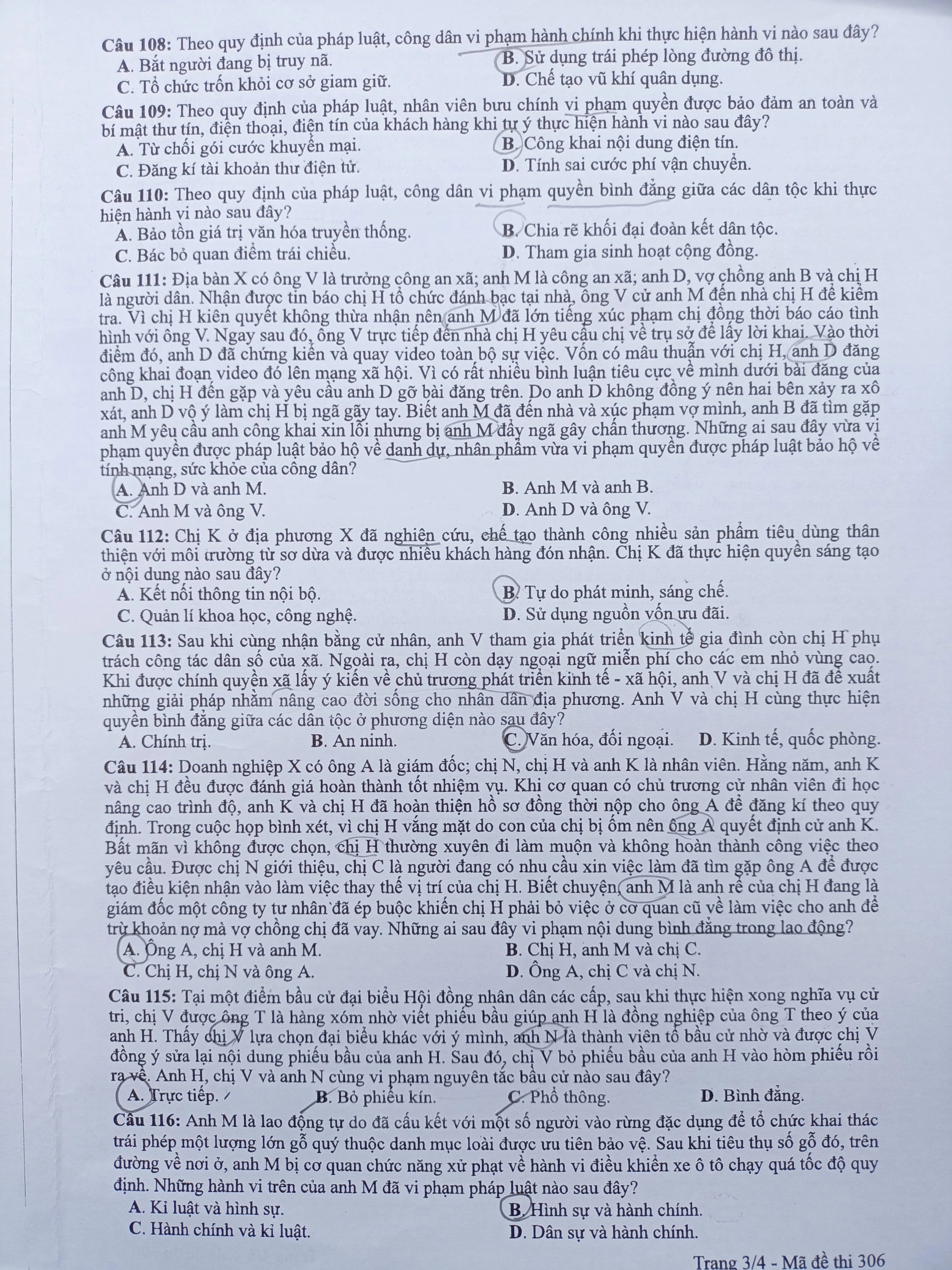 Đề thi môn GDCD tất cả các mã đề kỳ thi THPT quốc gia 2022 - Ảnh 3