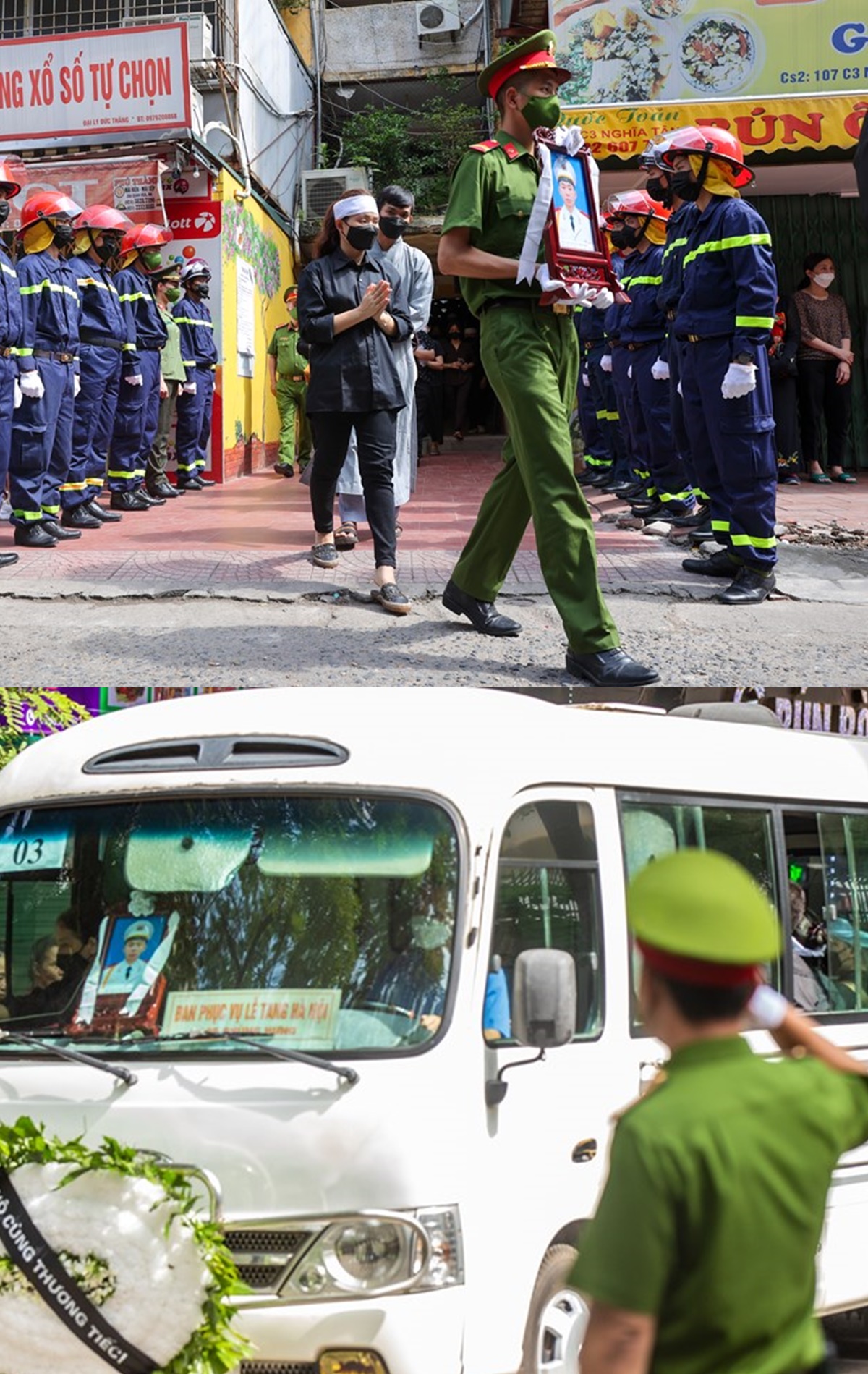 Toàn cảnh tang lễ 3 cảnh sát PCCC: Mẹ ngất lịm bên linh cữu, người dân chắp tay thành kính, đồng đội 'dằn lòng' 8
