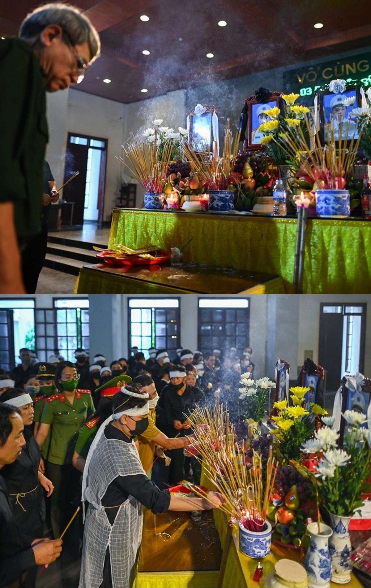 Toàn cảnh tang lễ 3 cảnh sát PCCC: Mẹ ngất lịm bên linh cữu, người dân chắp tay thành kính, đồng đội 'dằn lòng' 2