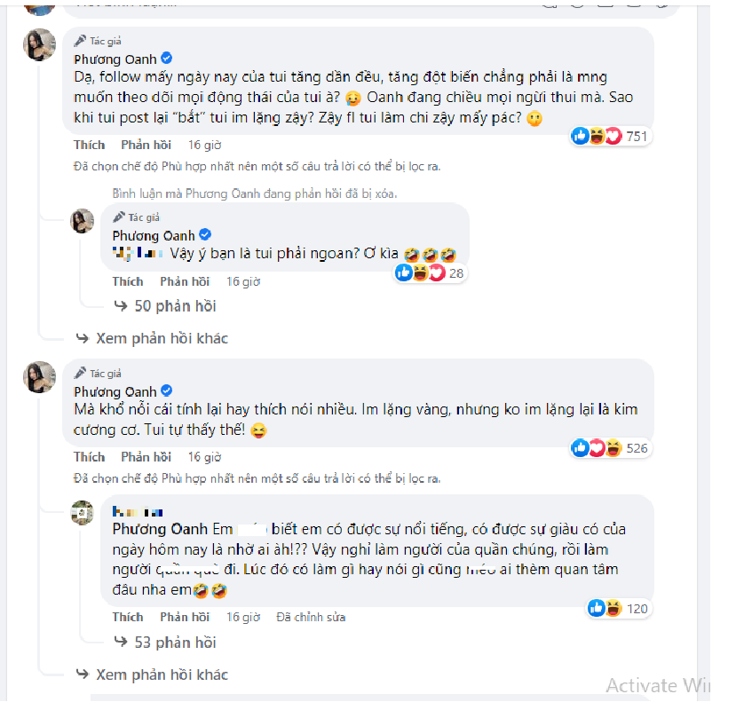 Không nhẫn nhịn nữa: Phương Oanh thẳng thắn đáp trả bằng ngôn từ đanh thép khi bị dân mạng đá xéo