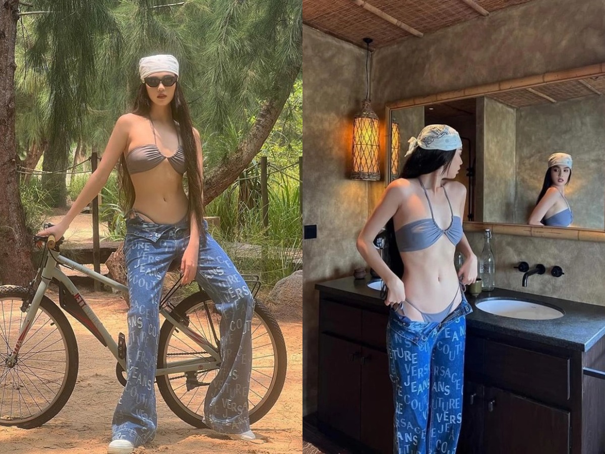 Cô nàng tích cực lăng xê mốt quần tụt