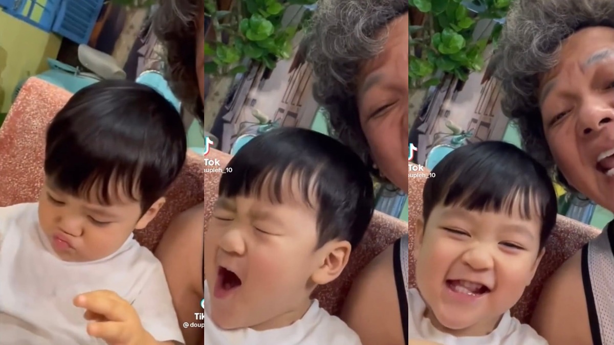 Con trai Đàm Vĩnh Hưng thường gây sốt bởi biểu cảm đáng yêu. Ảnh: Chụp màn hình