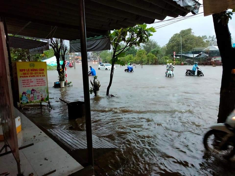 Chùm ảnh: Tp.Đà Nẵng ngập lụt cục bộ sau một đêm mưa - Ảnh 1