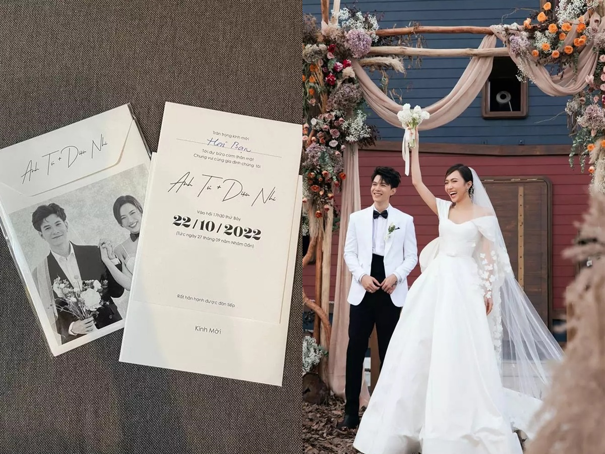Thiệp cưới đã được Anh Tú và Diệu Nhi tung ra và tạo nên cơn sốt trên mạng xã hội