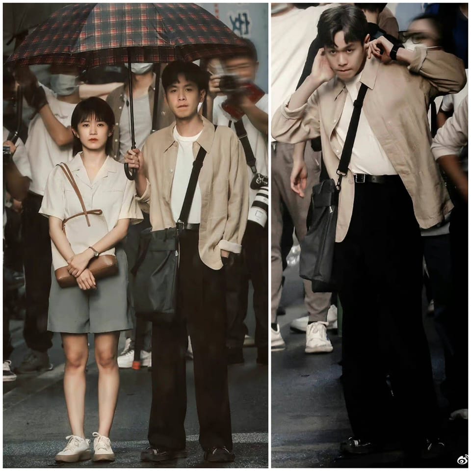 Trương Nhược Quân và Hoàng Nghiêu hình ảnh hậu trường bộ phim đang quay 'Minh Long Thiếu Niên'