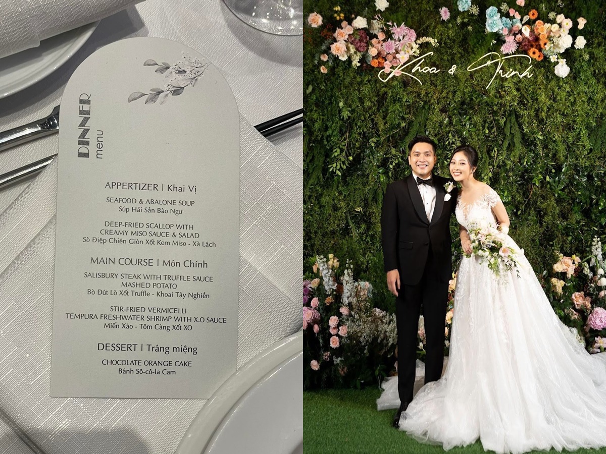 Thực đơn đám cưới của Liêu Hà Trinh và Anh Khoa gây ấn tượng với những món ăn 'sơn hào hải vị'