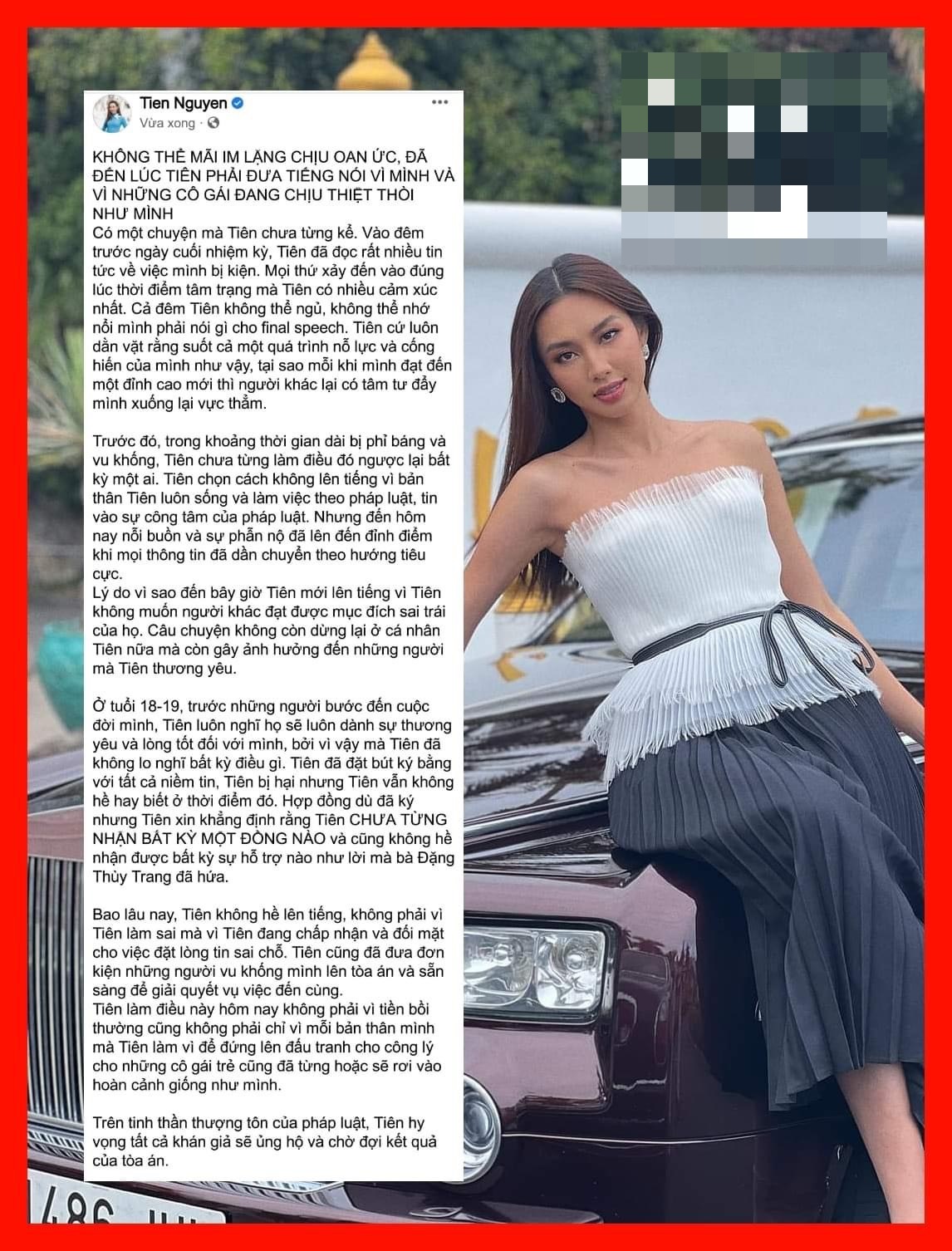 Đây là lần đầu tiên Thùy Tiên lên tiếng trong vụ việc bị chị gái Đặng Thu Thảo tố quỵt nợ