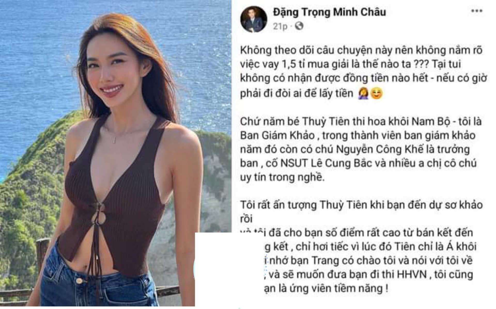 BGK Hoa khôi Nam Bộ lên tiếng về ồn ào giữa Hoa hậu Thùy Tiên và bà Đặng Thùy Trang