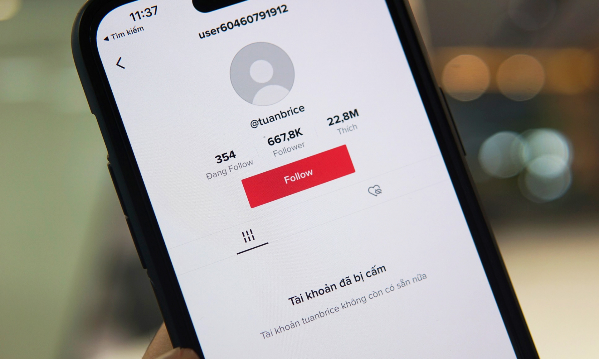 Tài khoản Tiktok của Nờ Ô Nô đã bị khóa vĩnh viễn