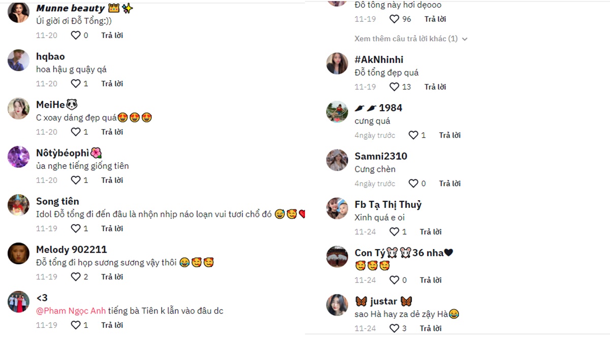 Netizen để lại nhiều khen ngợi trước sự duyên dáng của Đỗ Thị Hà