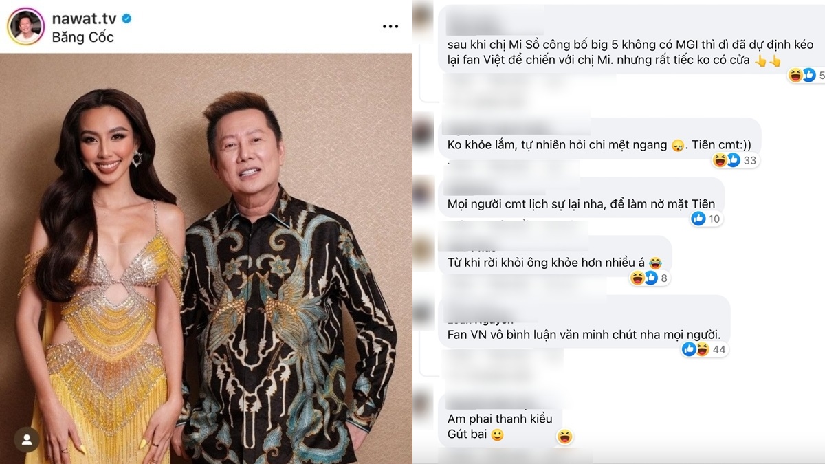 Ông Nawat lần đầu đăng ảnh về Thùy Tiên sau khi hết nhiệm kỳ