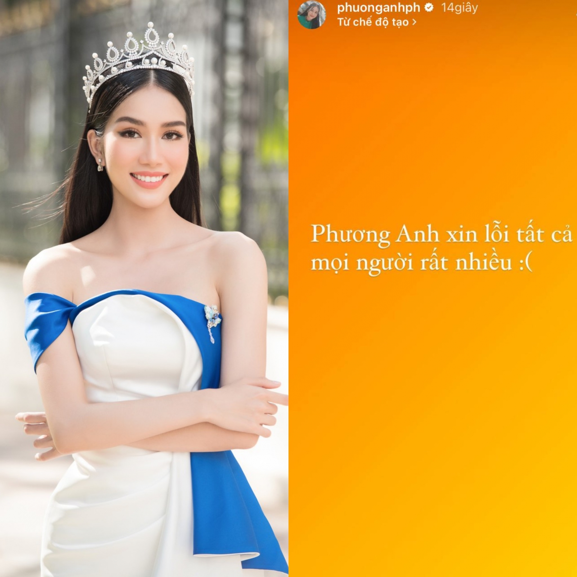 Phương Anh gửi lời xin lỗi chân thành đến người hâm mộ vì trượt top 15 Hoa hậu Quốc tế 2022