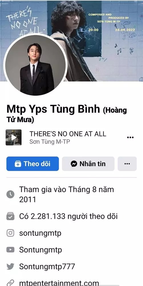 Tài khoản Facebook cá nhân của Sơn Tùng bất ngờ bị đổi tên thành 'Mtp Yps Tùng Bình' khiến CDM xôn xao Tài khoản Facebook cá nhân của Sơn Tùng bất ngờ bị đổi tên thành 'Mtp Yps Tùng Bình' khiến CDM xôn xao