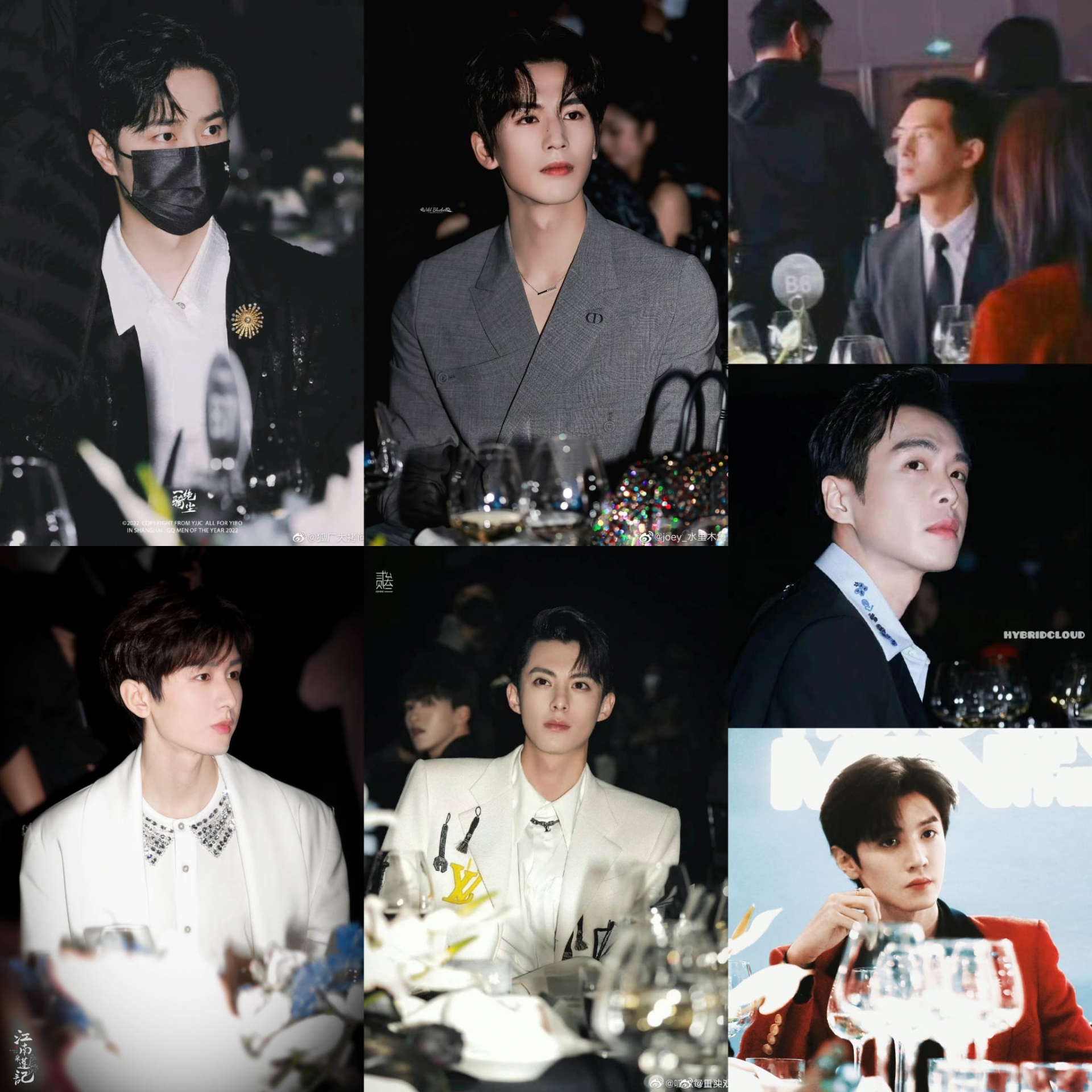 Hình ảnh các nam nghệ sĩ trong hội trường Thịnh điển GQ tối qua Trương Nhược Quân, Lý Hiện, Vương Nhất Bác, Thành Nghị, Vương Hạc Đệ, Trương Lăng Hách, Trần Triết Viễn... khiến fan nữ đứng ngồi không yên