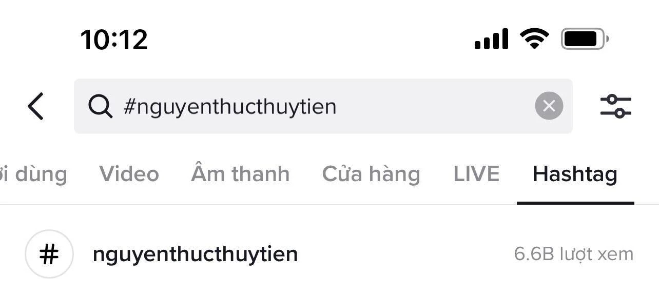 Từ khóa Nguyễn Thúc Thùy Tiên chính thức cán mốc 6,6 tỷ lượt xem trên Tiktok