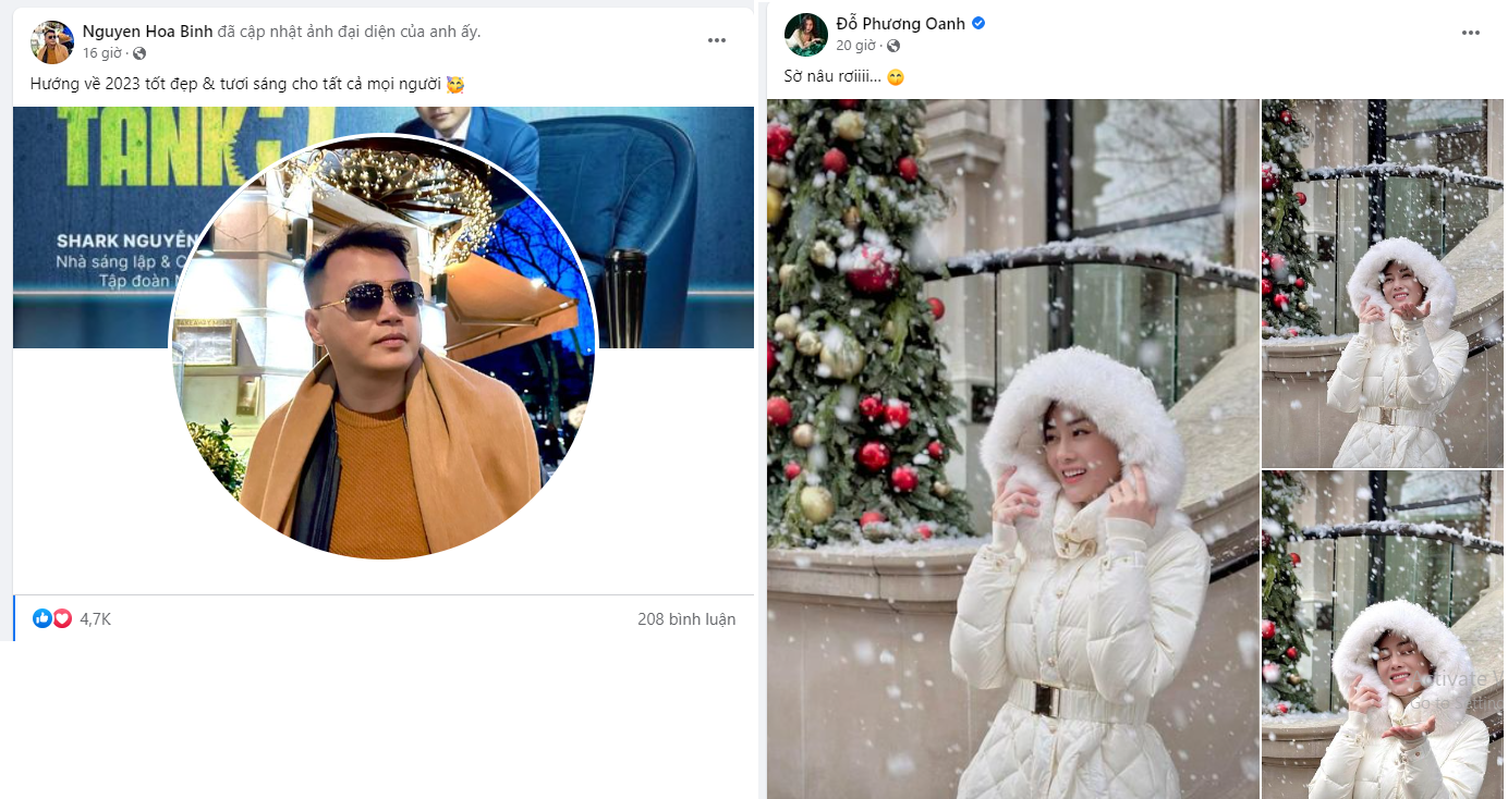 Shark Bình - Phương Oanh gây chú ý khi có cùng có bài đăng trên mạng xã hội