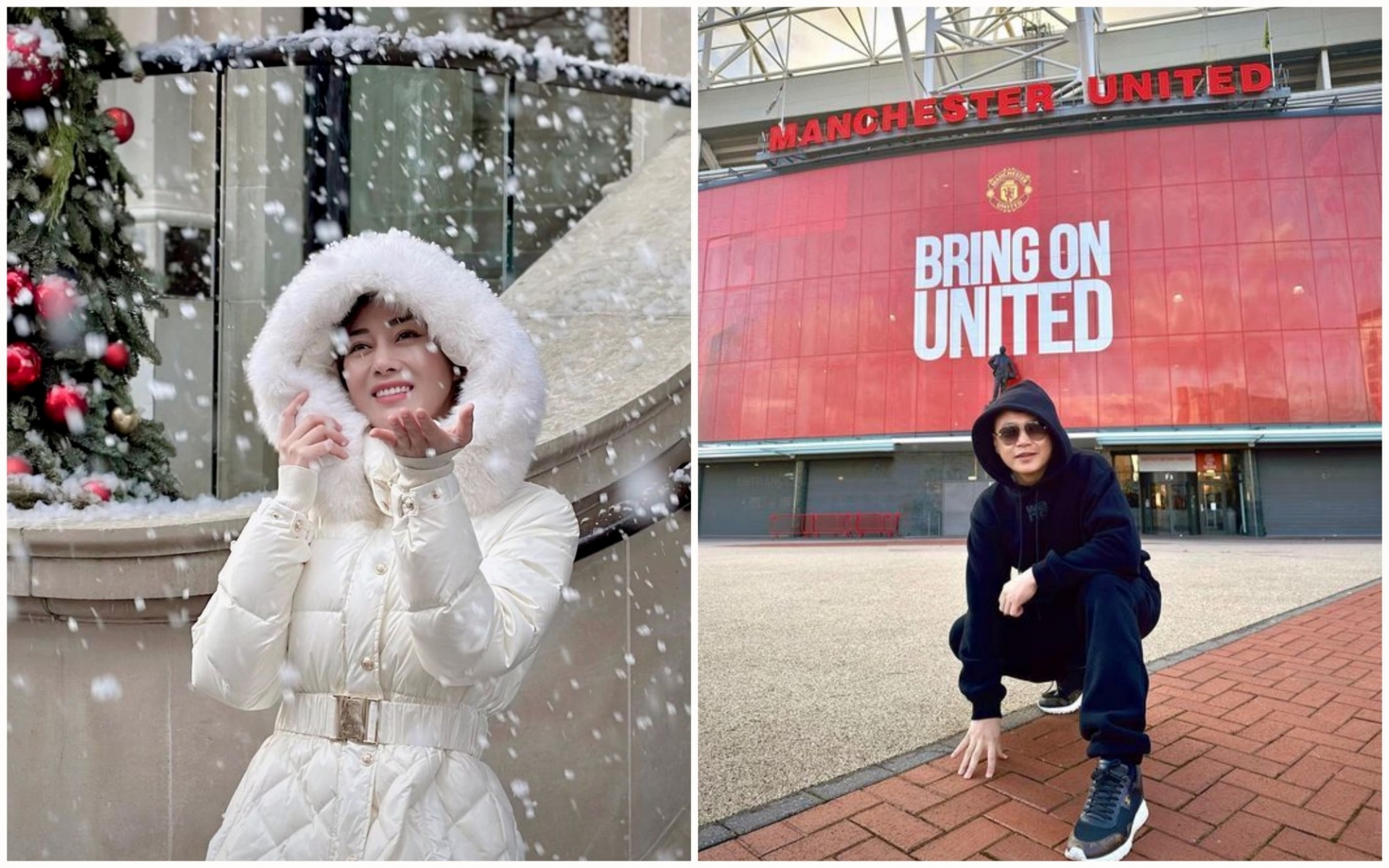 Shark Bình - Phương Oanh cùng chụp ảnh tại trời Tây. Ảnh: FBNV