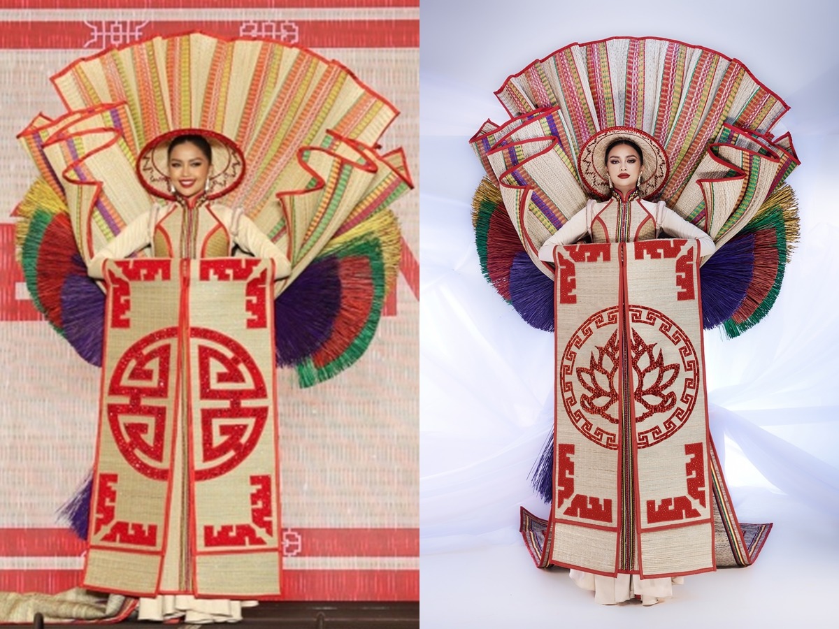 Trang phục dân tộc của Ngọc Châu có sự thay đổi sát giờ G để phù hợp hơn (Ảnh: Tổng hợp)